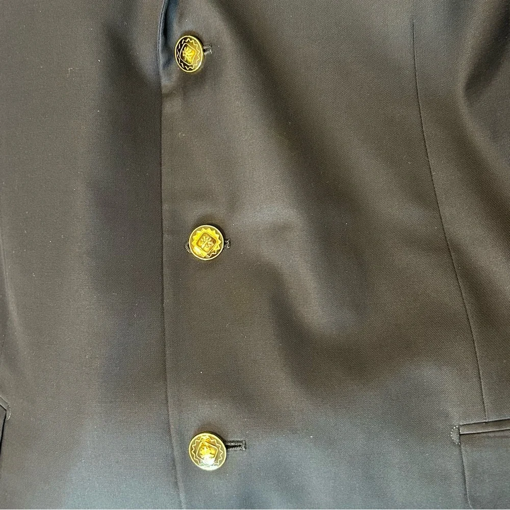Pal Zileri Navy Three Gold‎ Button Sport Coat 58L